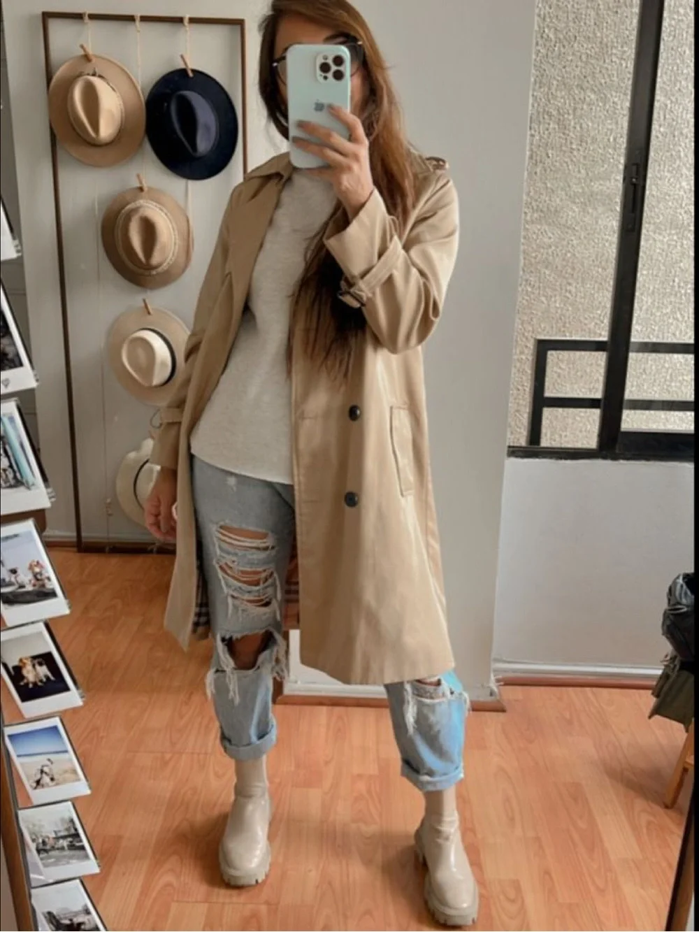 Women trench belted lightweight jacket